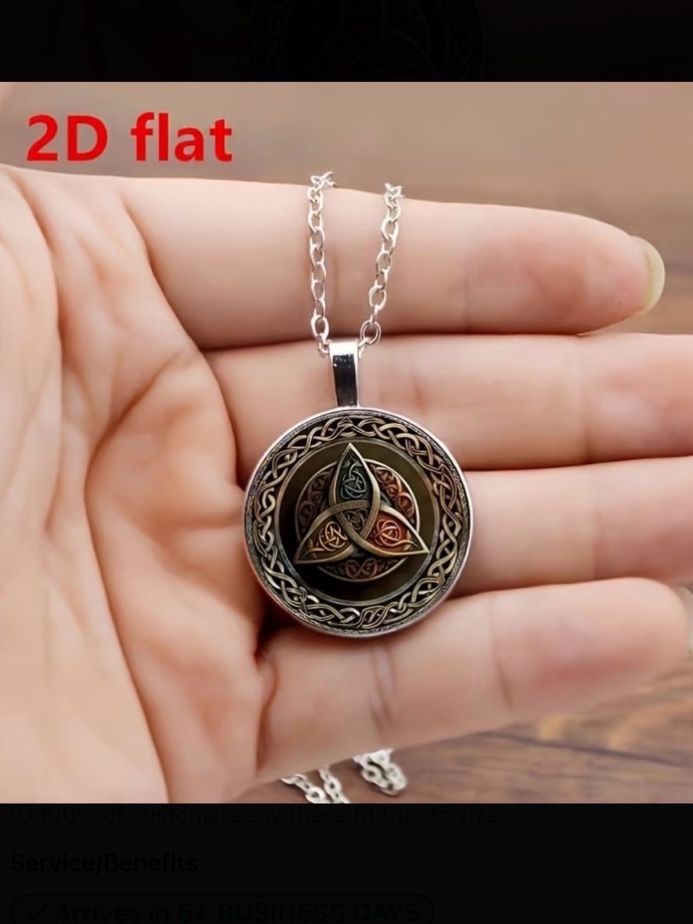 ⭐️ Celtic Trinity Knot Round Pendant Necklace